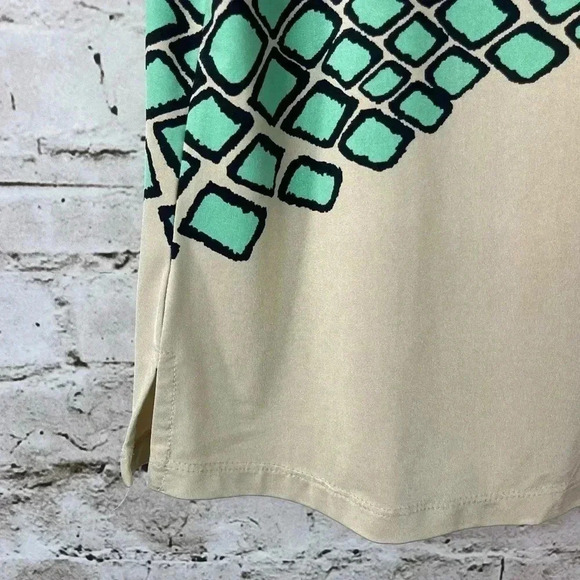 jamie sadock Women's Large Short Sleeve Polo Shirt Golf Tan Mint Yellow Black L - Picture 3 of 5